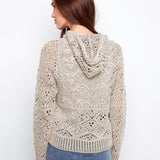 Cotton Crochet Hoodie Sweater