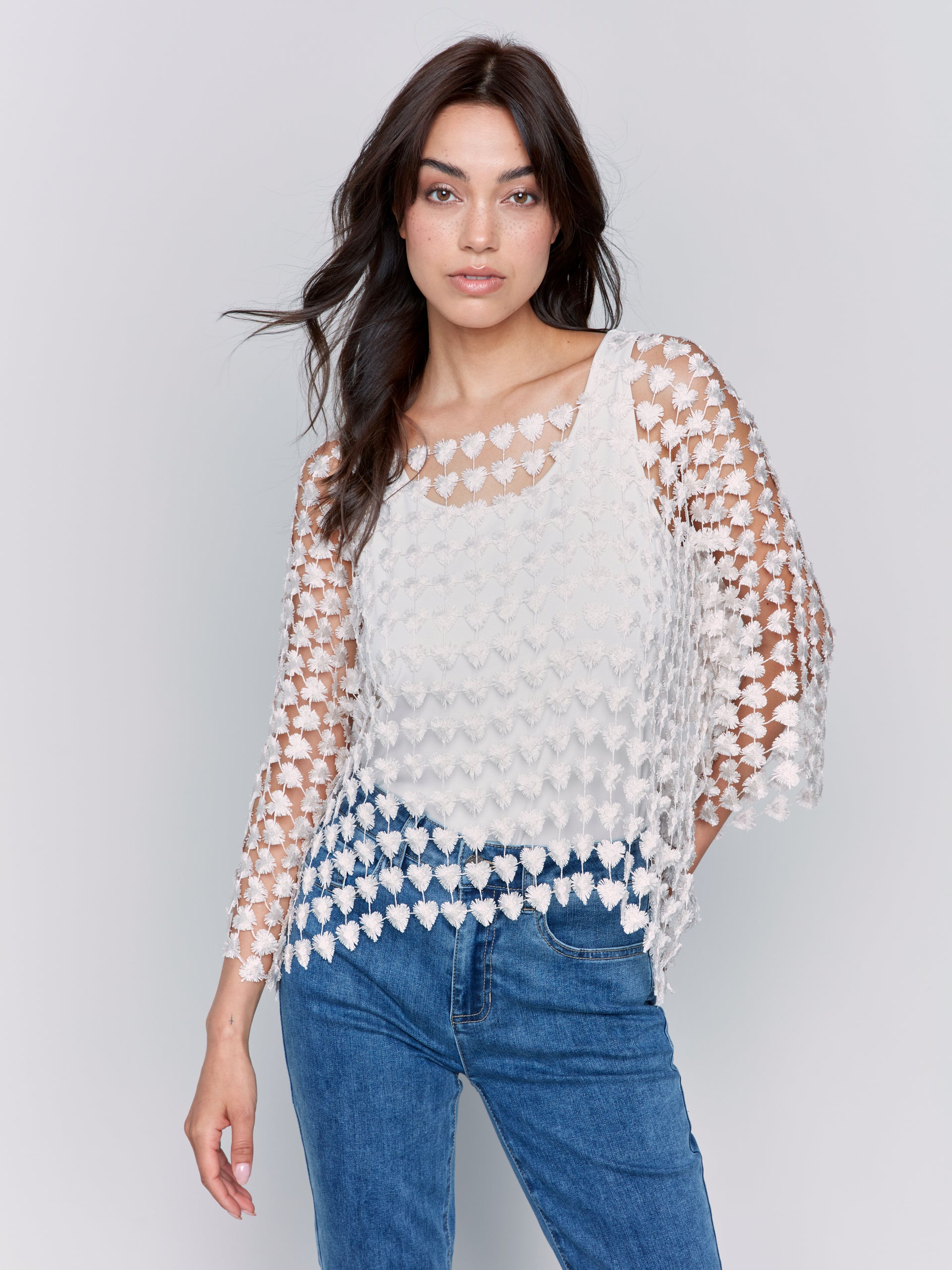 Textured Crochet Heart Top