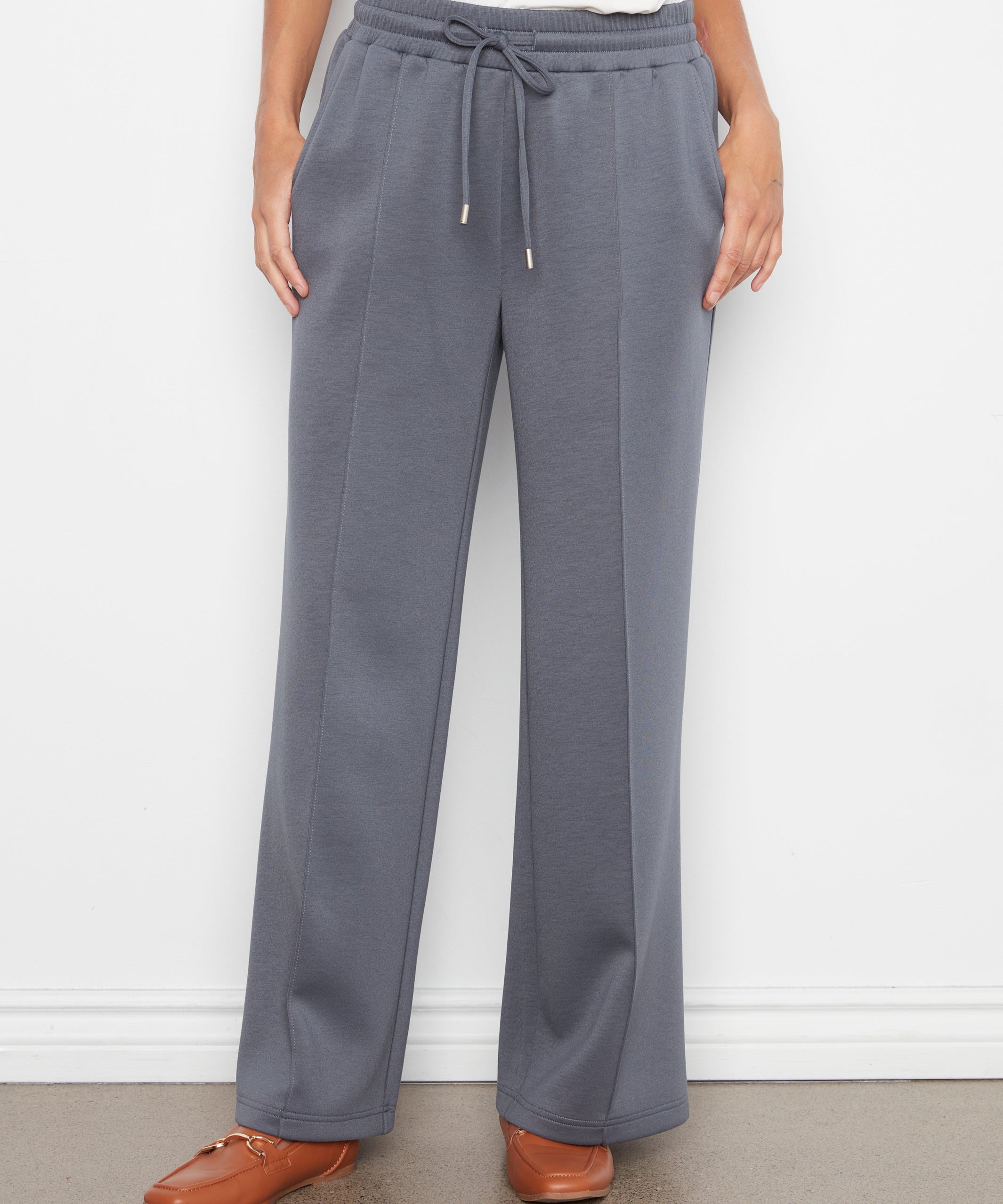 Soft Scuba Wide Leg Jogger Pants