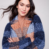 Plaid Boucle Knit Tailored Collar Coat