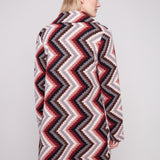 Crochet Design Long Coat with Button Closure