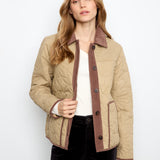 Quilted Jacket With Corduroy Trim
