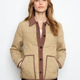 Quilted Jacket With Corduroy Trim