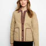 Quilted Jacket With Corduroy Trim