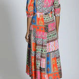 Long Tiered Dress with Elbow Sleeves