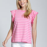 Ruffle Cap Sleeve Tee