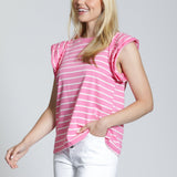 Ruffle Cap Sleeve Tee