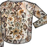 Printed Long Sleeves Boat Neck With Pockets