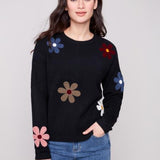 Super Plush Sweater with Boucle Flowers