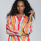 Half -Plaket Pullover Blouse