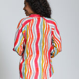 Half -Plaket Pullover Blouse