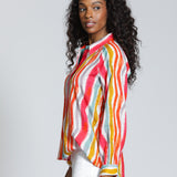 Half -Plaket Pullover Blouse