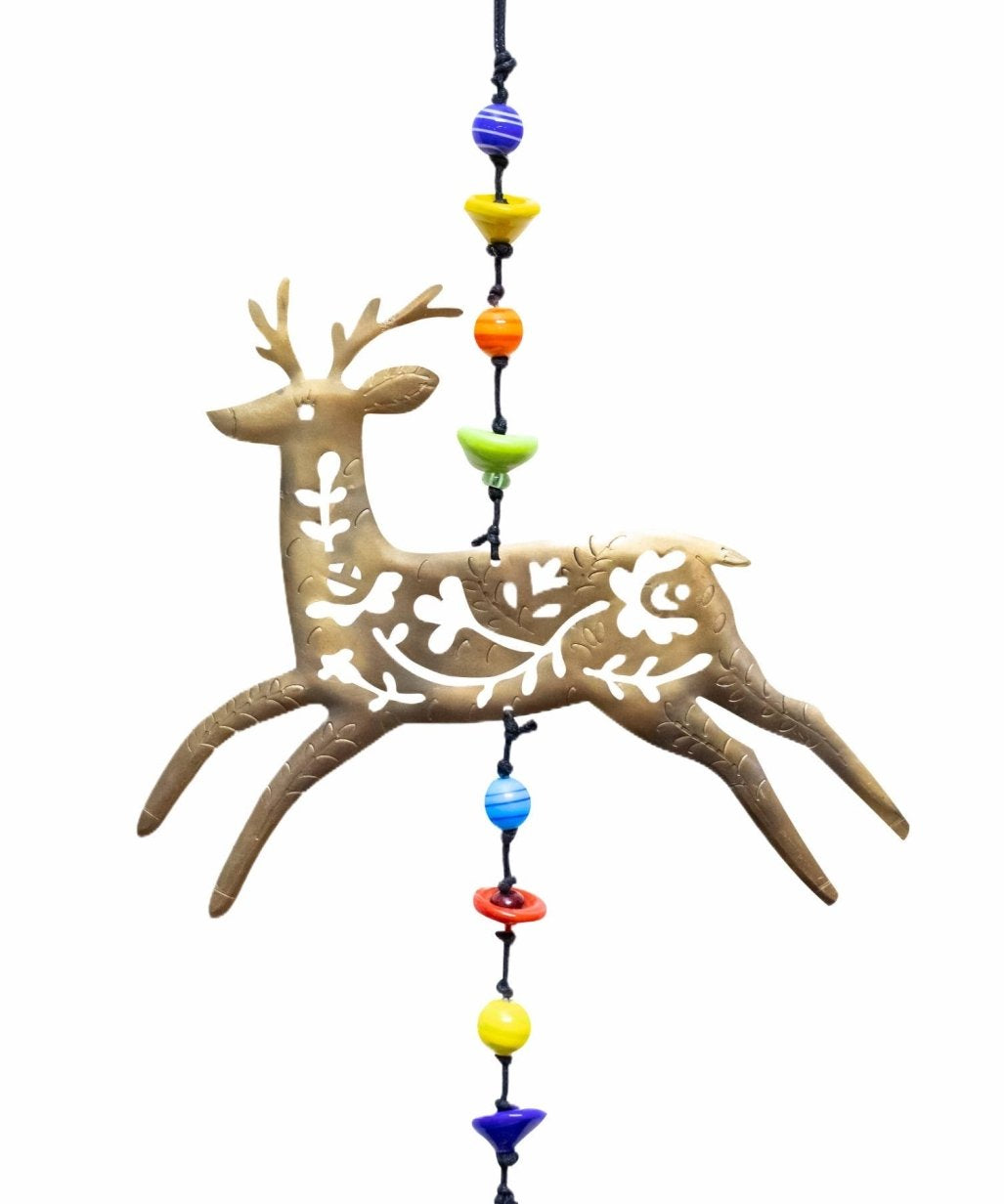 A Reindeer'S Way/Beads & Bells wind chime - Moksha - 30938920 - Sugar River Shoppe - 