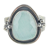 Faceted Amazonite Sterling Silver Ring