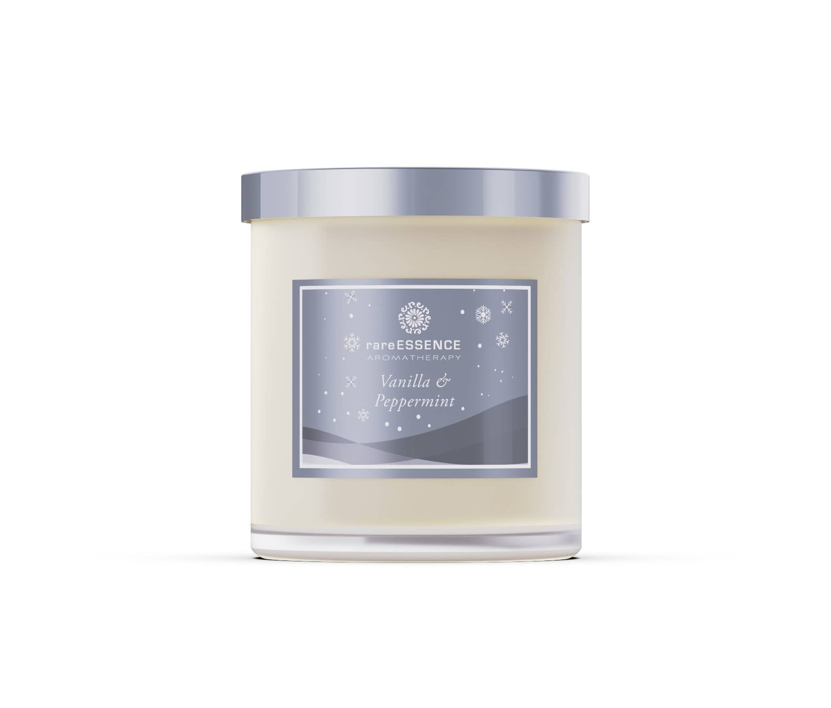 Vanilla & Peppermint - Soy Wax Candle - Frosted