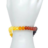 Matte Multi Color Amber Beaded Bracelet