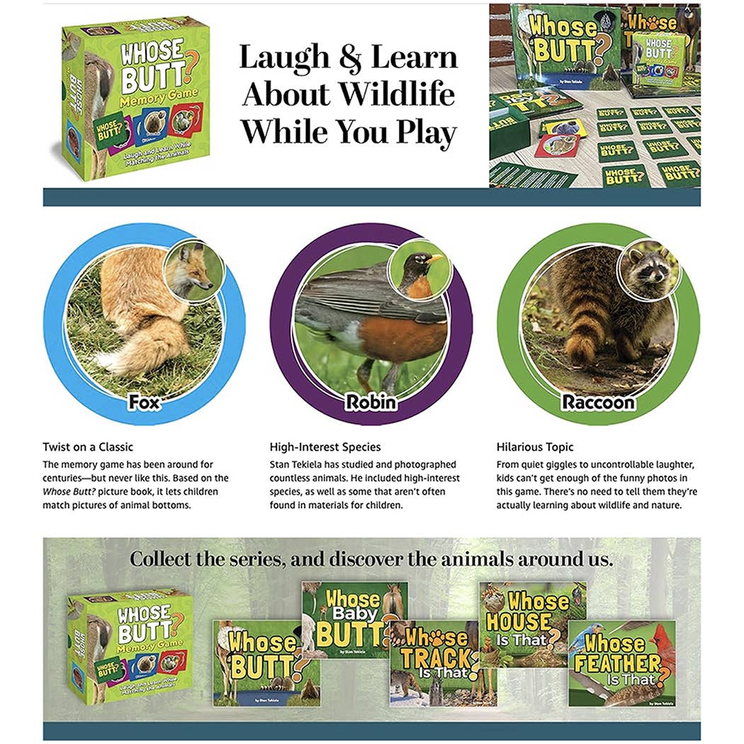 Whose Butt? Memory Game - Sugar River Shoppe