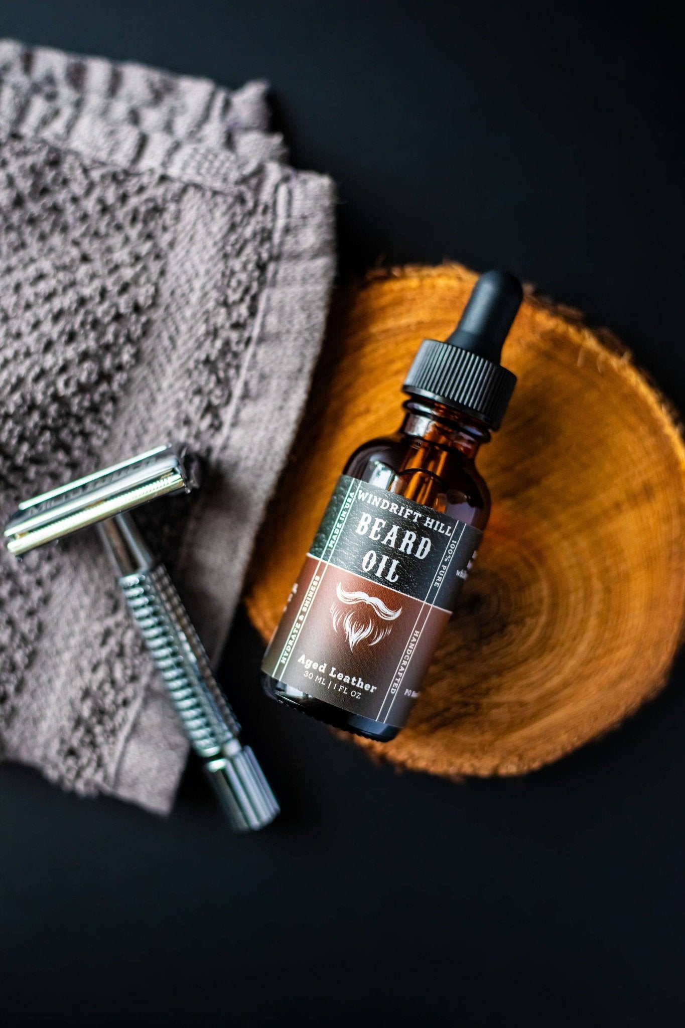 Aged Leather | Beard Oil - Windrift Hill Goat Milk Skincare - 804551436604 - Sugar River Shoppe - 