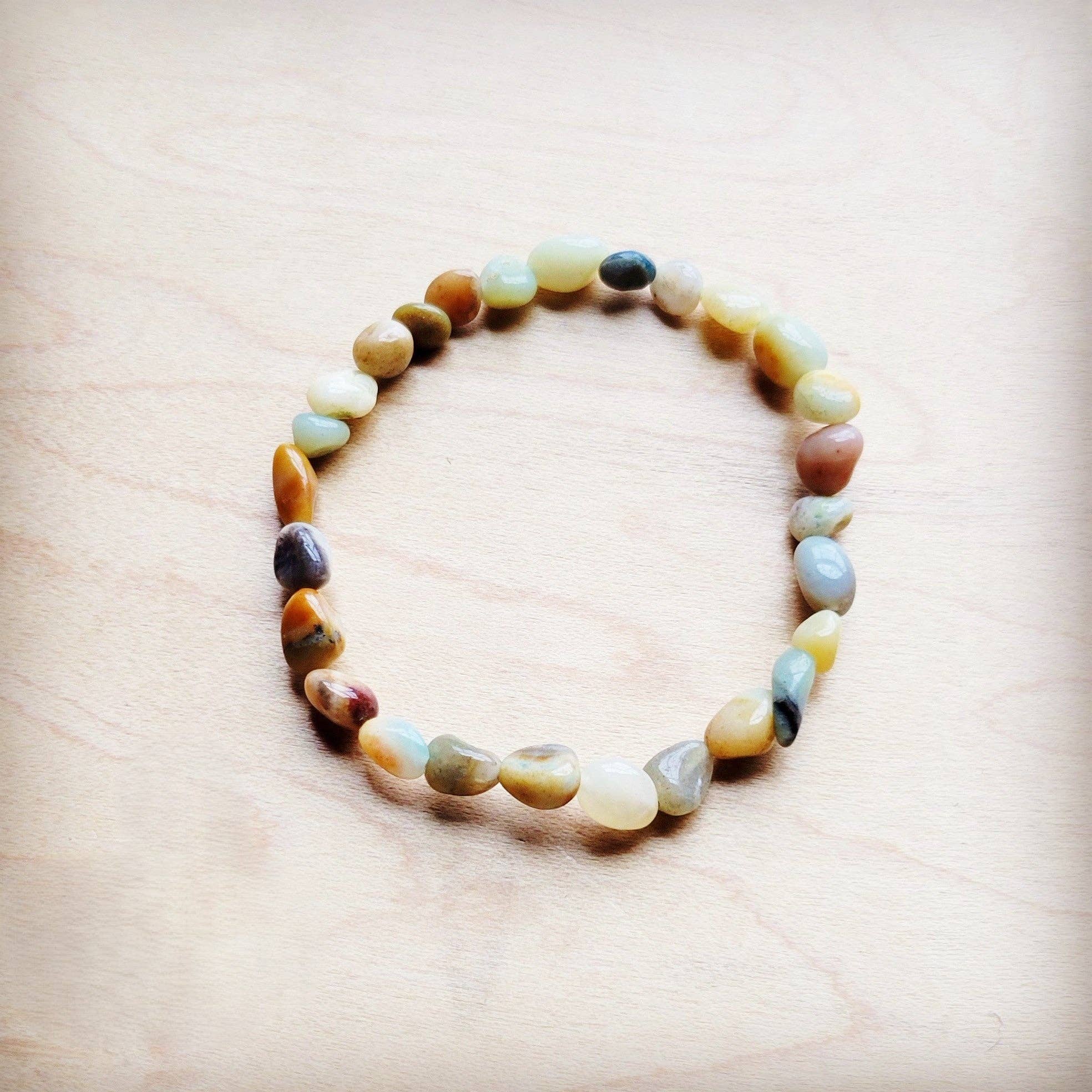 Amazonite Beaded Stretch Bracelet - The Jewelry Junkie - 788927623747 - Sugar River Shoppe - 