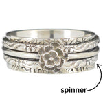 Sterling Silver Rose Spinner Ring - Sugar River Shoppe