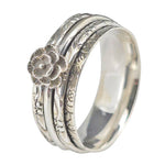 Sterling Silver Rose Spinner Ring - Sugar River Shoppe