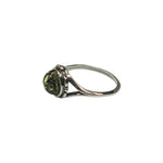 Green Amber Sterling Silver "Flower" Ring - Sugar River Shoppe