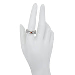 Cognac Amber Spinner Silver Ring - Sugar River Shoppe