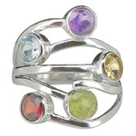 Faceted Multi Gemstone Ring - Sugar River Shoppe