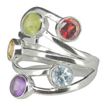 Faceted Multi Gemstone Ring - Sugar River Shoppe