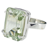 Faceted Prasiolite/Green Amethyst Sterling Silver Ring - Sugar River Shoppe