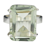 Faceted Prasiolite/Green Amethyst Sterling Silver Ring - Sugar River Shoppe