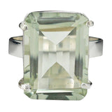 Faceted Prasiolite/Green Amethyst Sterling Silver Ring - Sugar River Shoppe