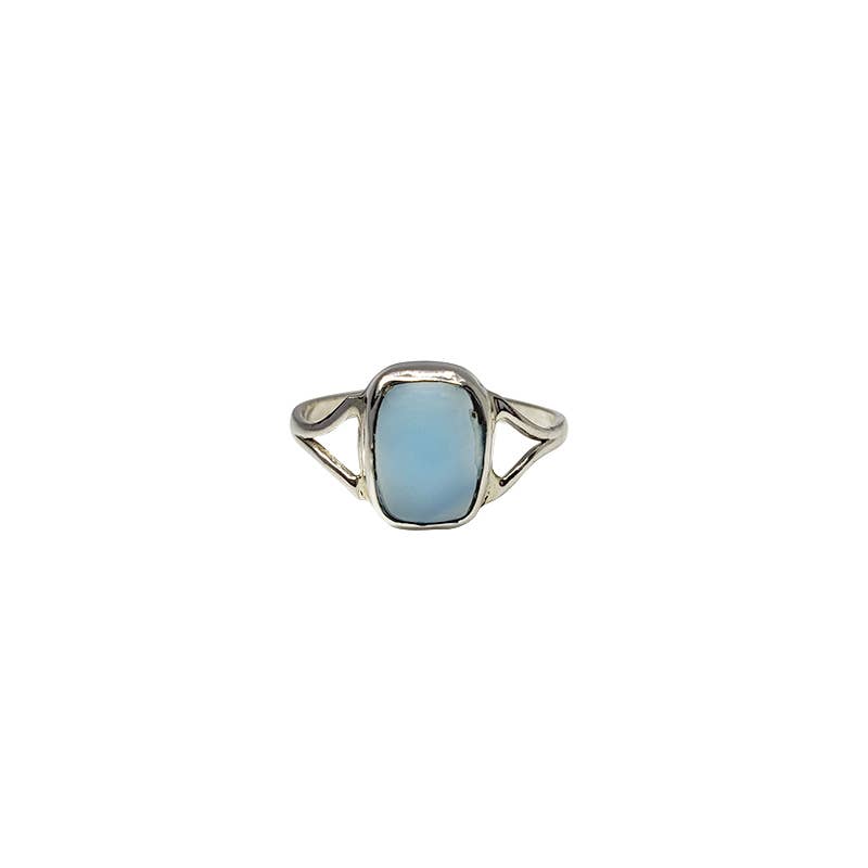 Blue Chalcedony  Stone Sterling Silver Ring - Sugar River Shoppe