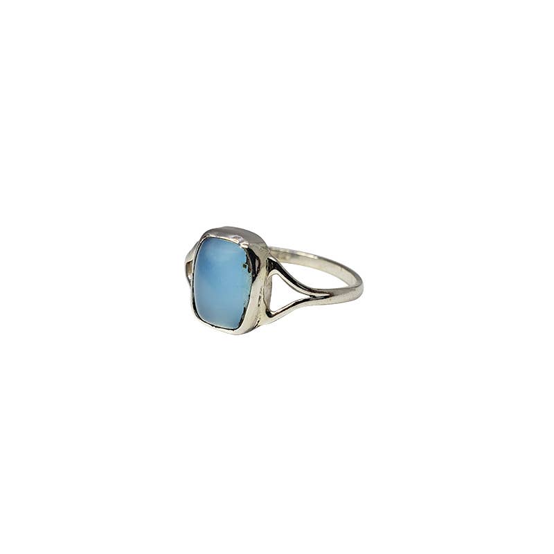 Blue Chalcedony  Stone Sterling Silver Ring - Sugar River Shoppe