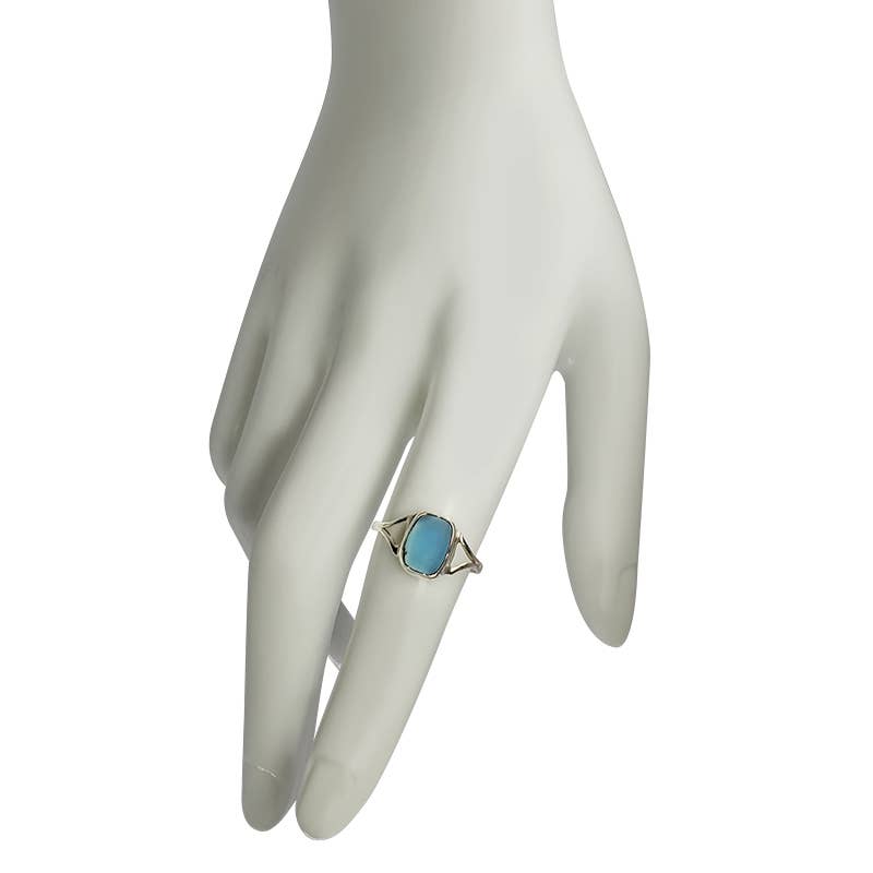 Blue Chalcedony  Stone Sterling Silver Ring - Sugar River Shoppe