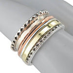 Silver, Brass And Copper Spinner Classic Anxiety Ring - Sugar River Shoppe