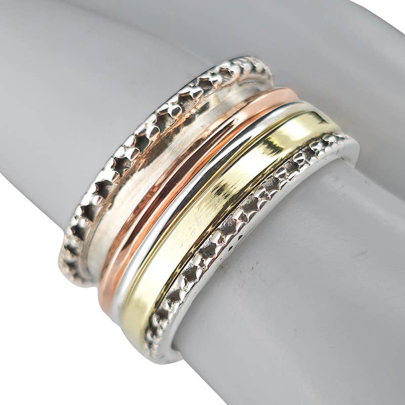 Silver, Brass And Copper Spinner Classic Anxiety Ring - Sugar River Shoppe