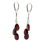 Cherry Amber Sterling Silver Drop Earrings - Sugar River Shoppe