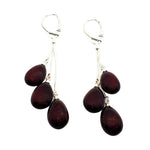 Cherry Amber Sterling Silver Drop Earrings - Sugar River Shoppe
