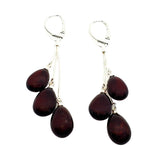 Cherry Amber Sterling Silver Drop Earrings - Sugar River Shoppe