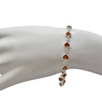 Cognac Amber Sterling Silver Heart Bracelet - Sugar River Shoppe