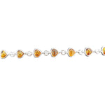 Cognac Amber Sterling Silver Heart Bracelet - Sugar River Shoppe