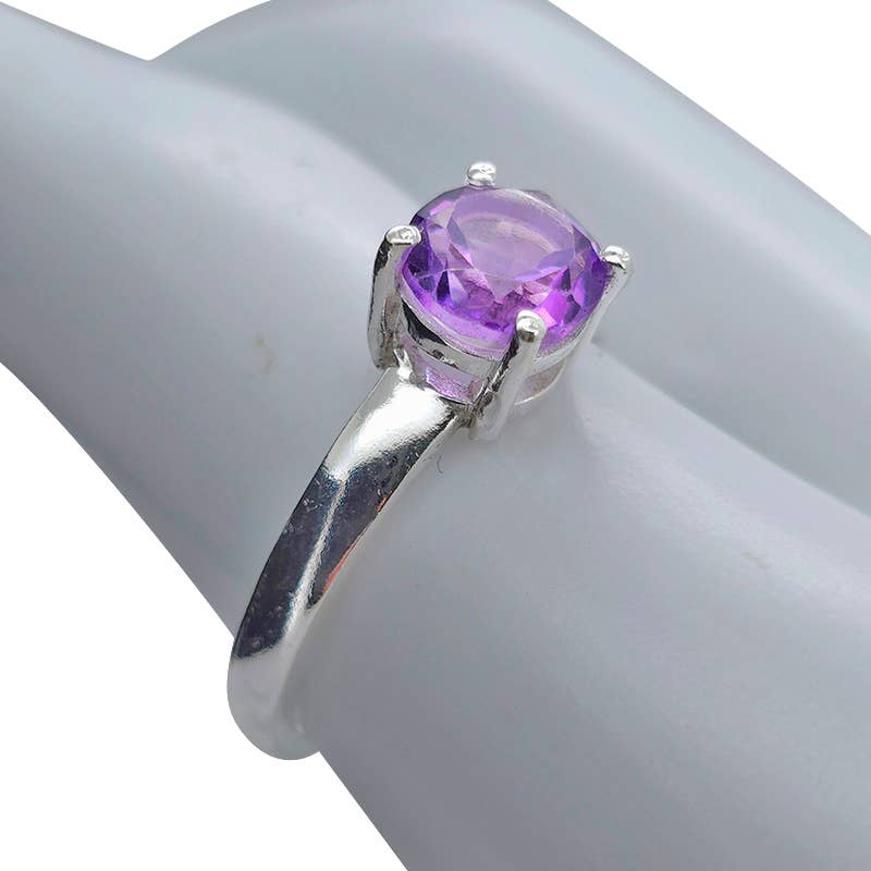 Faceted Amethyst Sterling Silver Ring: 9 - Sugar River Shoppe