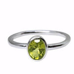 Faceted Peridot Sterling Silver Ring: 7 - Sugar River Shoppe