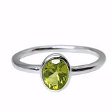 Faceted Peridot Sterling Silver Ring: 7 - Sugar River Shoppe