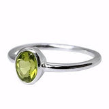 Faceted Peridot Sterling Silver Ring: 7 - Sugar River Shoppe