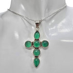 Green Onyx Sterling Silver Cross Pendant - Sugar River Shoppe