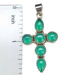 Green Onyx Sterling Silver Cross Pendant - Sugar River Shoppe