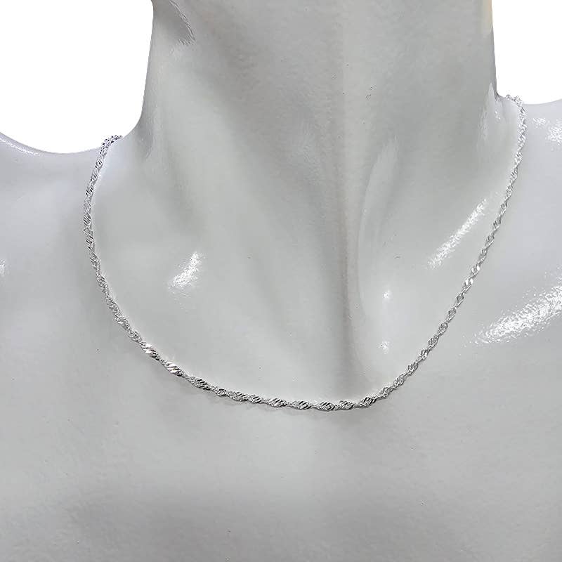 Italian Sterling Silver Chain Necklace - 18'' - Sugar River Shoppe