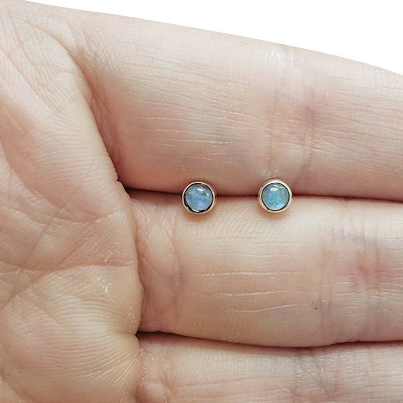 Moonstone Sterling Silver Stud Earrings - Sugar River Shoppe
